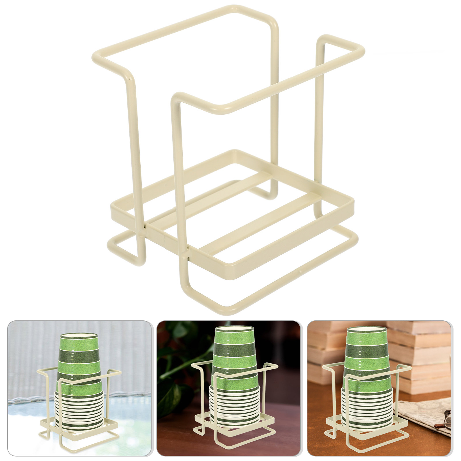 Coffee Tea Cup - Space Saving Iron Paper Cup Holder