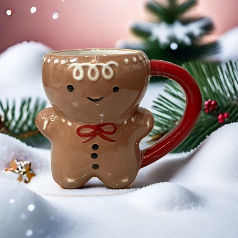 Coffee Tea And Cocoa - Gingerbread Man Ceramic Mug, Christmas Coffee