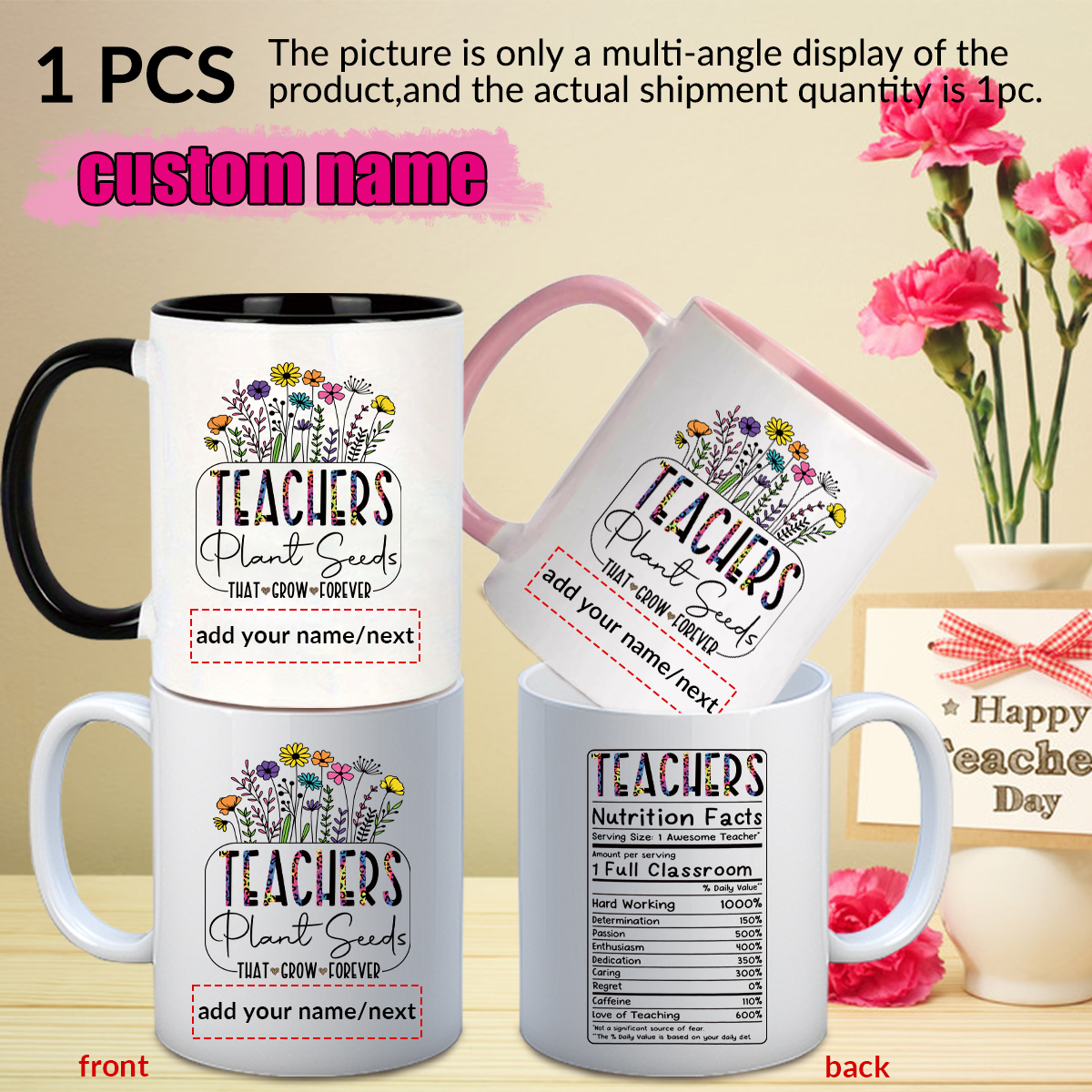 Water Tea And Coffee - 1pc Customize Name Personalised Water Cups