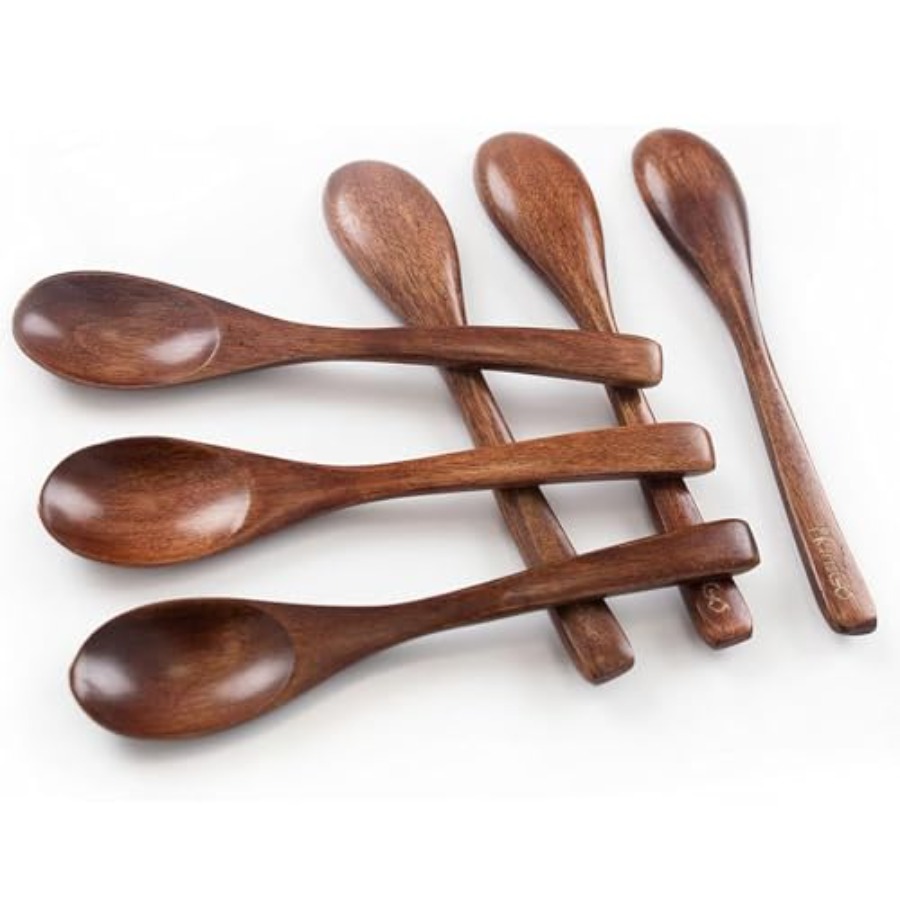 Coffee Tea And Cocoa - 6PCS Wooden Spoons for Eating, Small