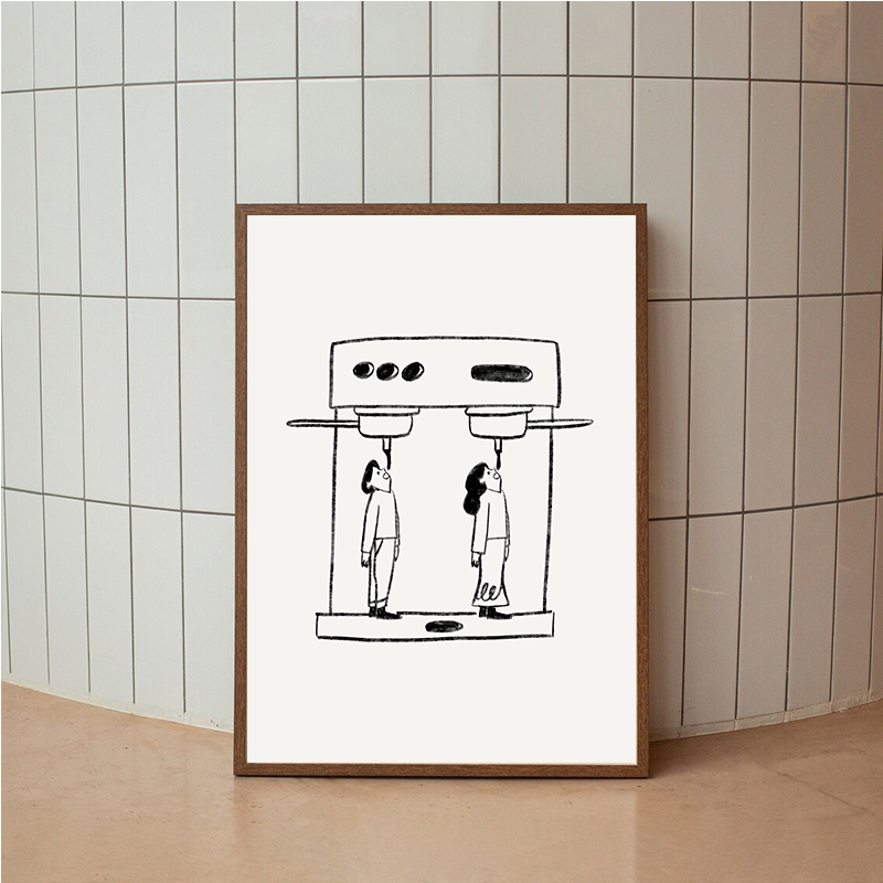 Abstract Line Coffee Drink Wal - Coffee Tea Poster review and price