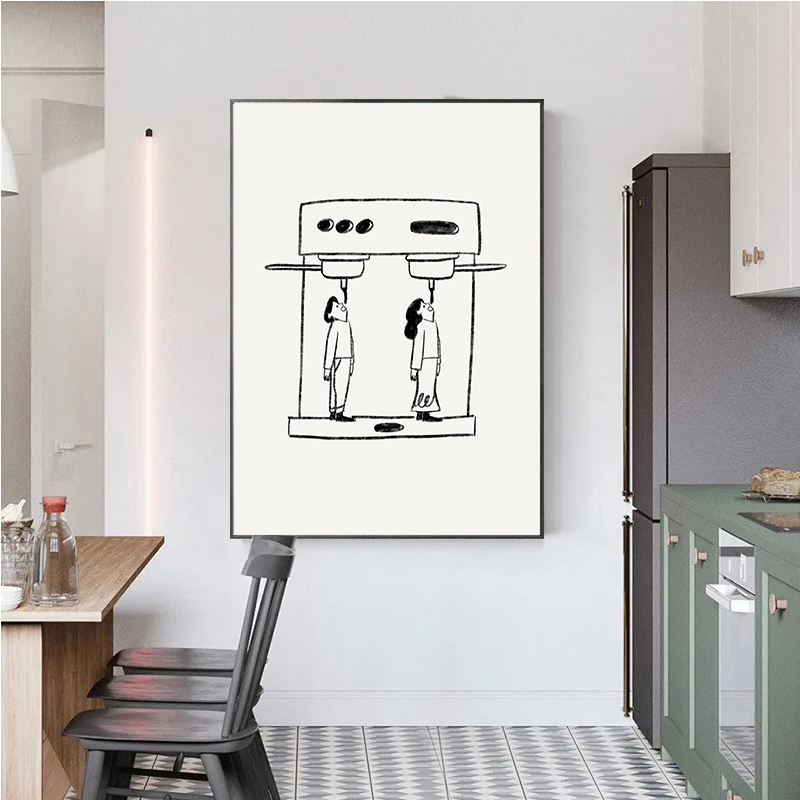 Abstract Line Coffee Drink Wal - Coffee Tea Poster review and price