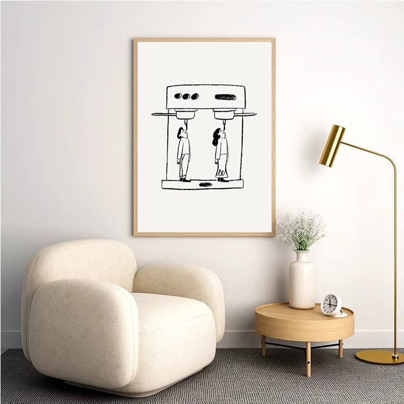 Abstract Line Coffee Drink Wal - Coffee Tea Poster review and price