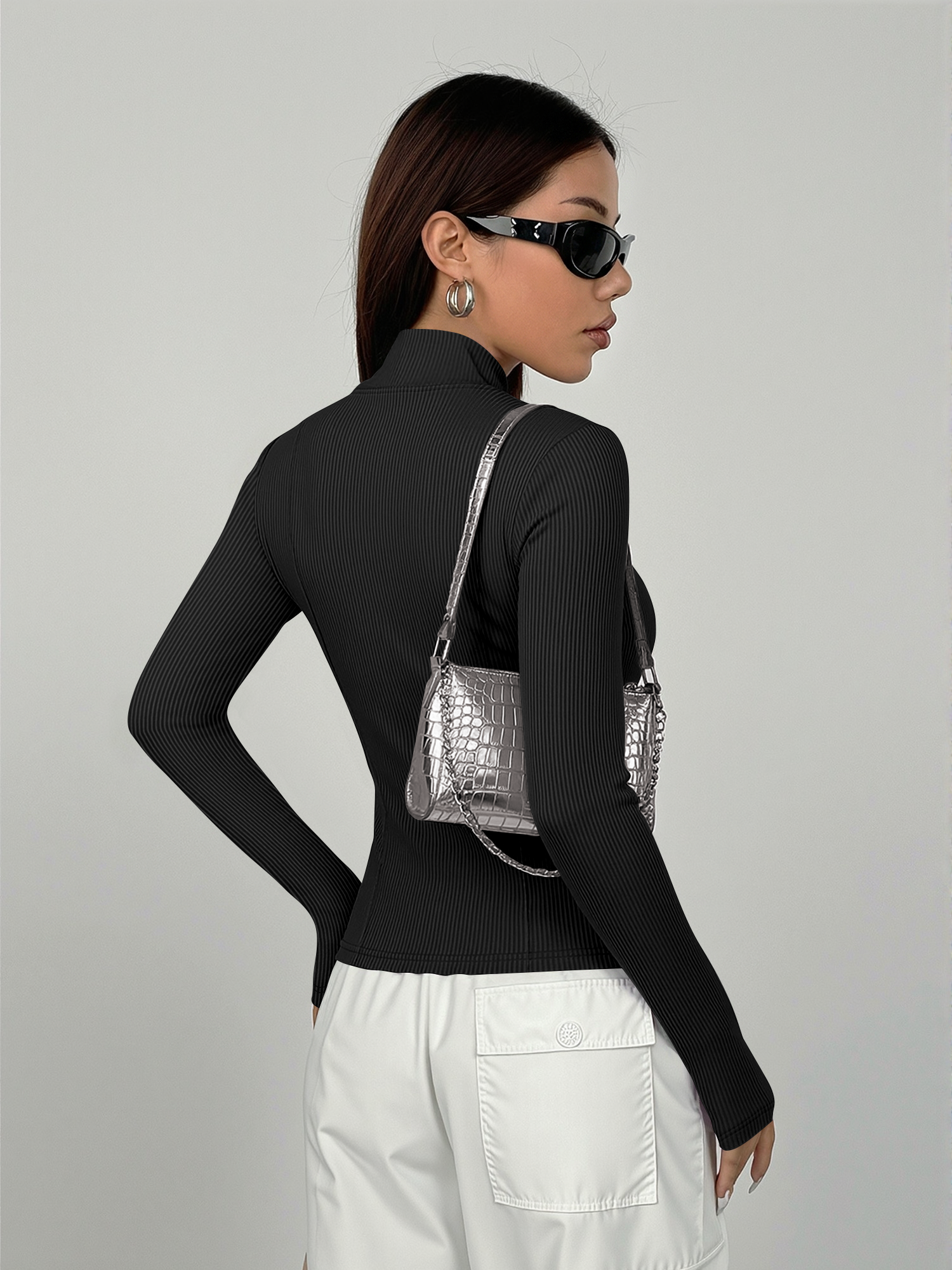 Everyday Ribbed High Neck Zip- - Coffee & Tea Phúc Long review and price