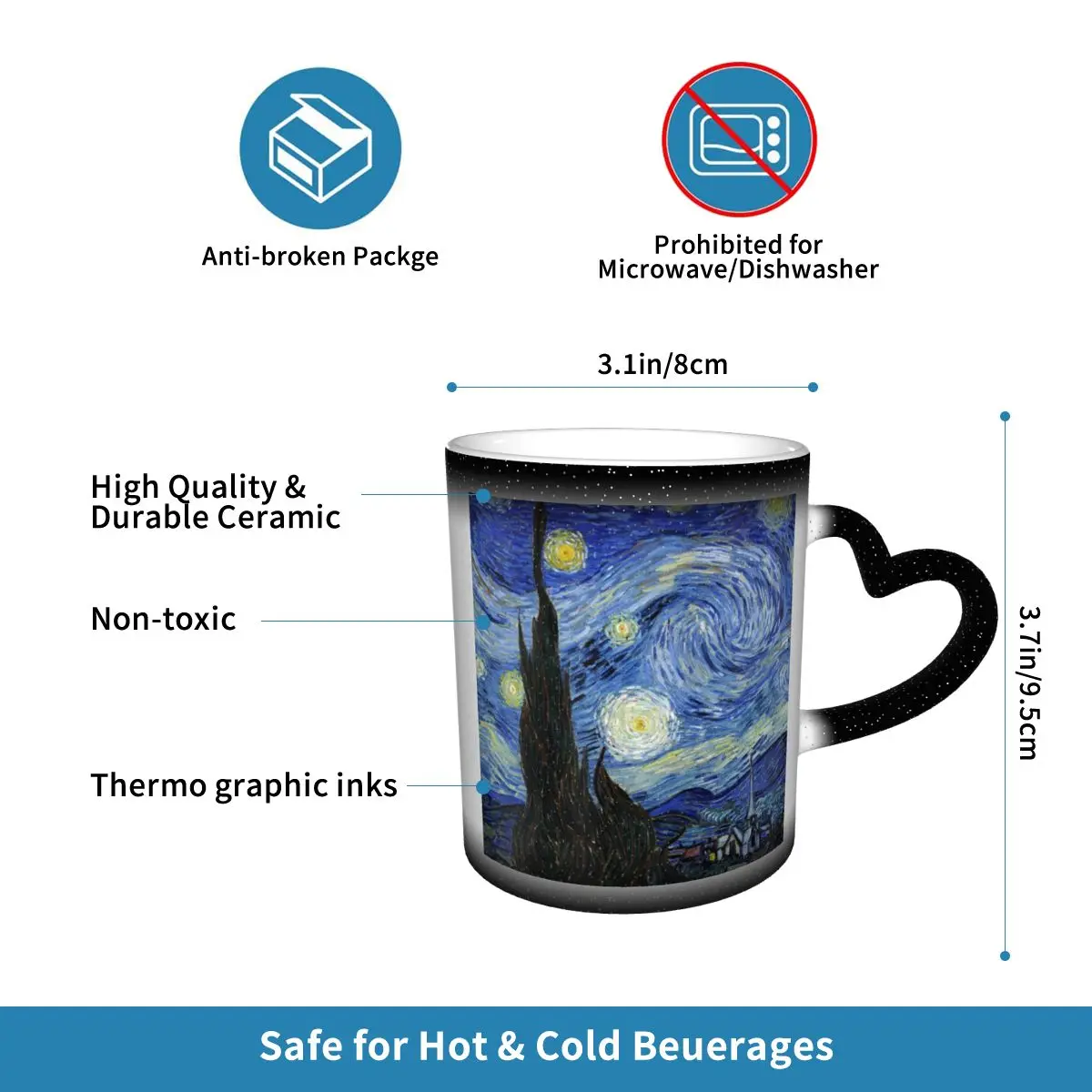 Van Gogh Mug Funny Ceramic Cof - Coffee Tea Van review and price