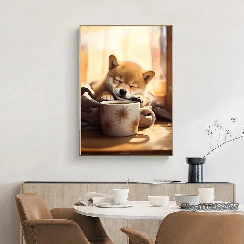 Cute Dogs Golden Retriever Fre - Coffee Tea Poster review and price