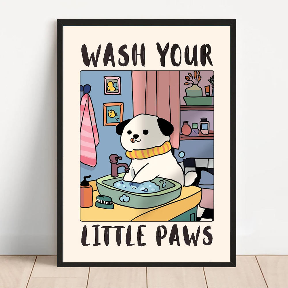 Cute Animals Canvas Printed Po - Coffee Tea Poster review and price