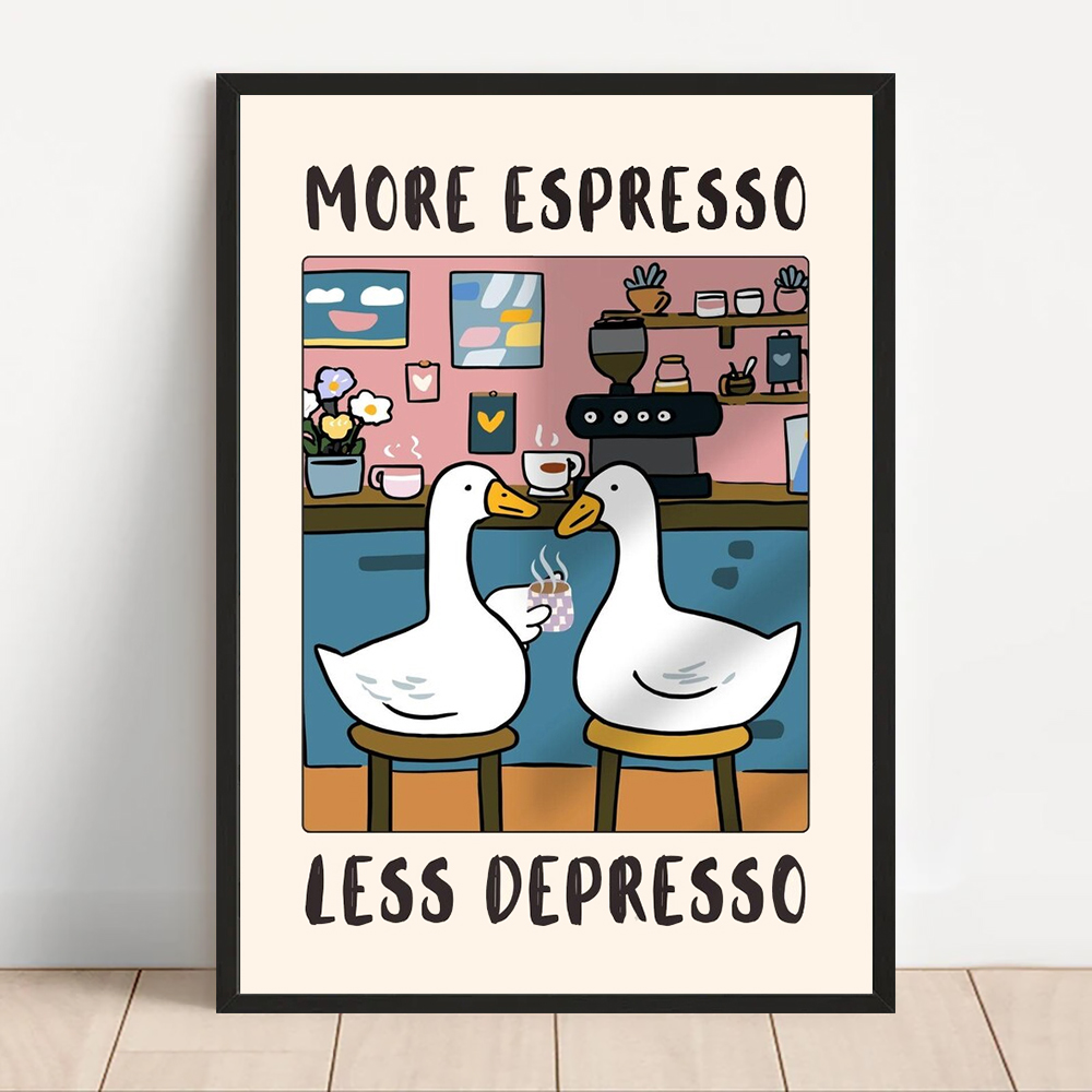 Cute Animals Canvas Printed Po - Coffee Tea Poster review and price