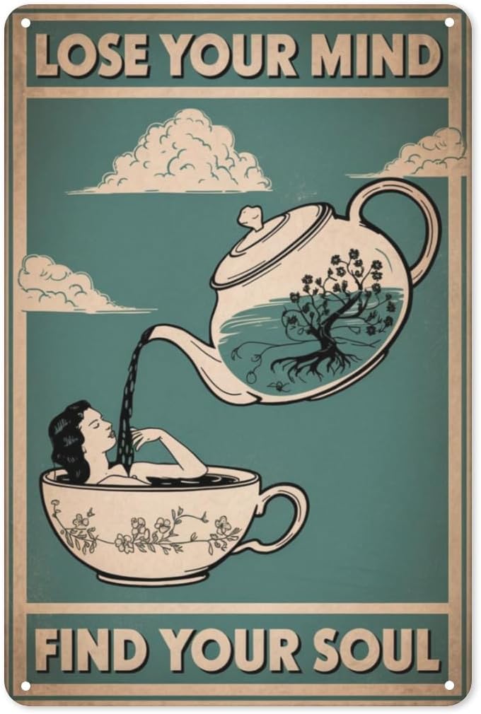 Tea Meditation Tin Sign IN Zen - Coffee Tea Nook review and price