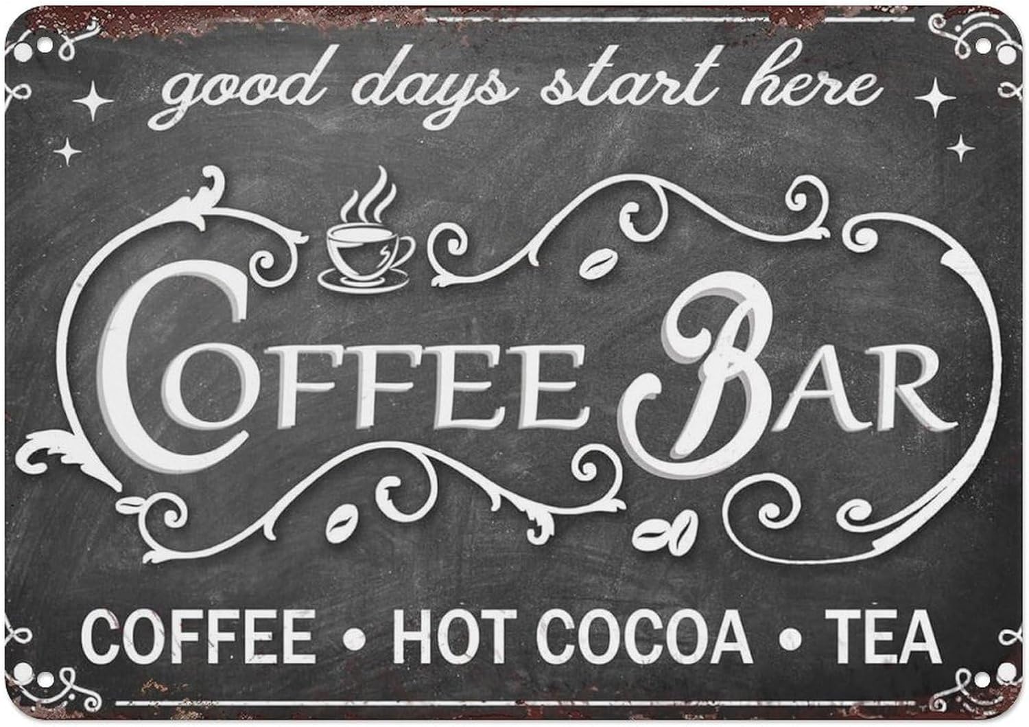 Vintage Coffee Bar Sign Hot Co - Coffee Tea And Cocoa review and price
