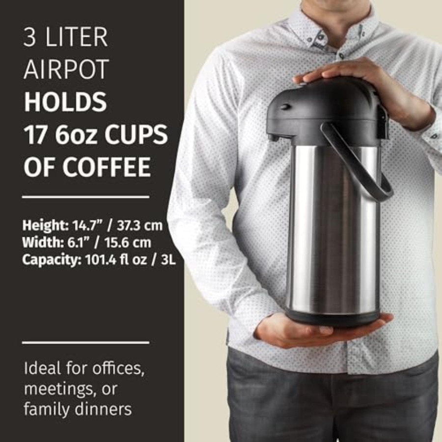 Coffee Carafe with Pump -/ 3L  - Coffee Tea And Cocoa review and price