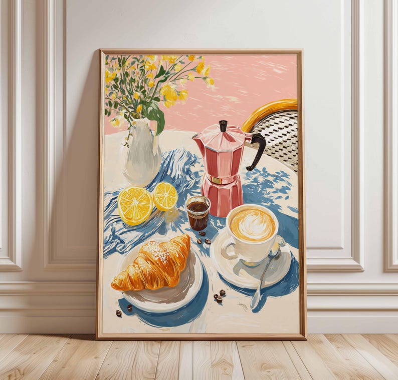 French Café Breakfast Canvas W - Coffee Tea Poster review and price