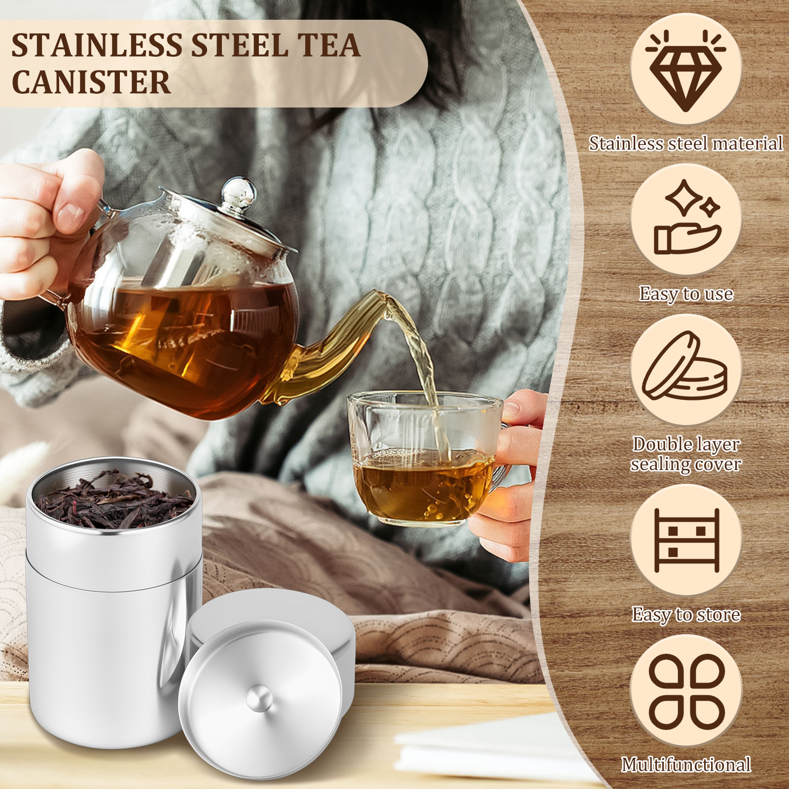 Stainless Steel Tea Leaf Tins  - Coffee Bean And Tea Leaf review and price