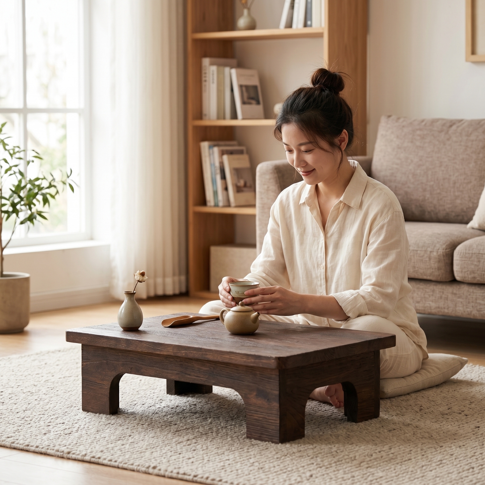 Japanese Tea Table Solid Wood  - Coffee Tea Nook review and price